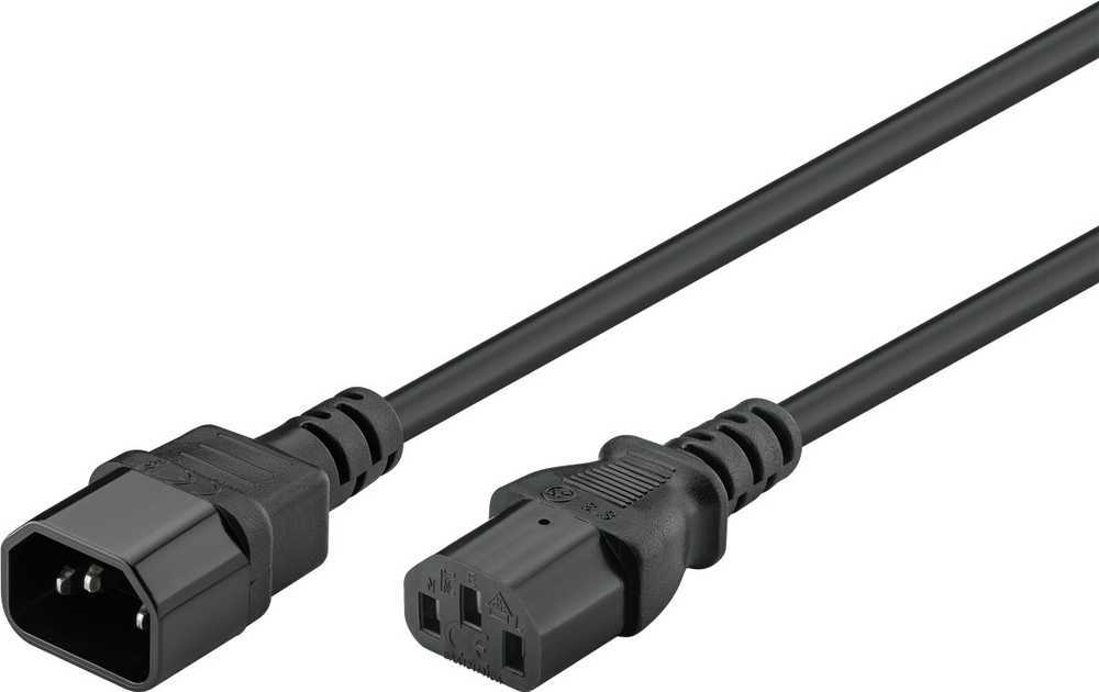 IEC C13 - C14 Goobay maitinimo kabelis juodas 3,5m