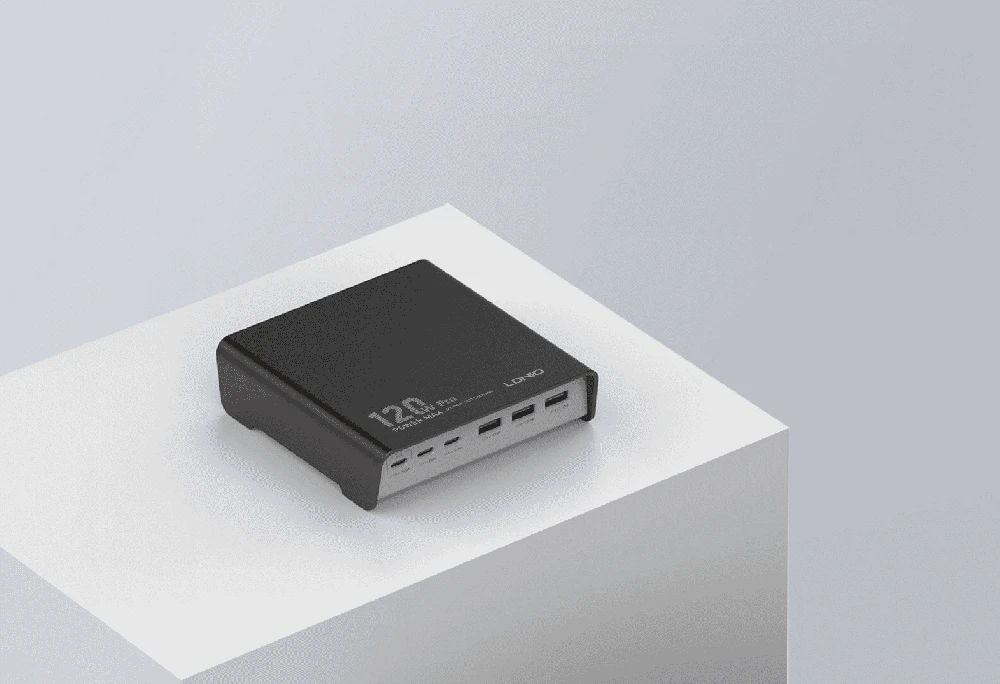 120W pakrovėjas 6 USB A ir C prievadai Ldnio Q605 juodas