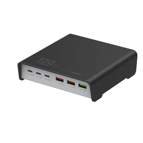 120W pakrovėjas 6 USB A ir C prievadai Ldnio Q605 juodas