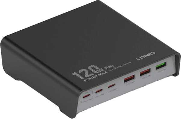 120W pakrovėjas 6 USB A ir C prievadai Ldnio Q605 juodas