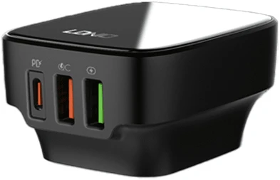 Įkroviklis 32W 3 porty USB PD QC Ldnio Q334 juodas