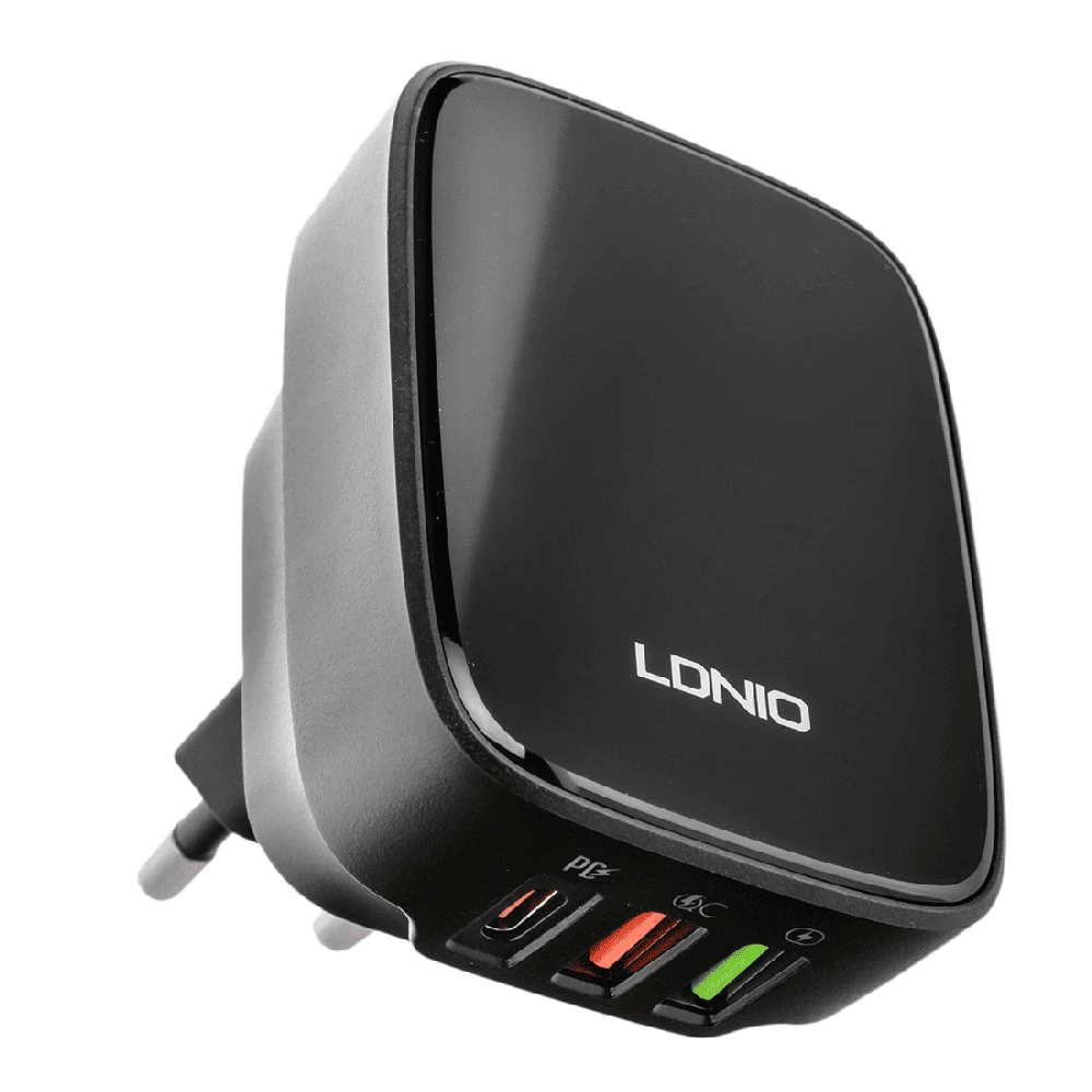 Įkroviklis 32W 3 porty USB PD QC Ldnio Q334 juodas