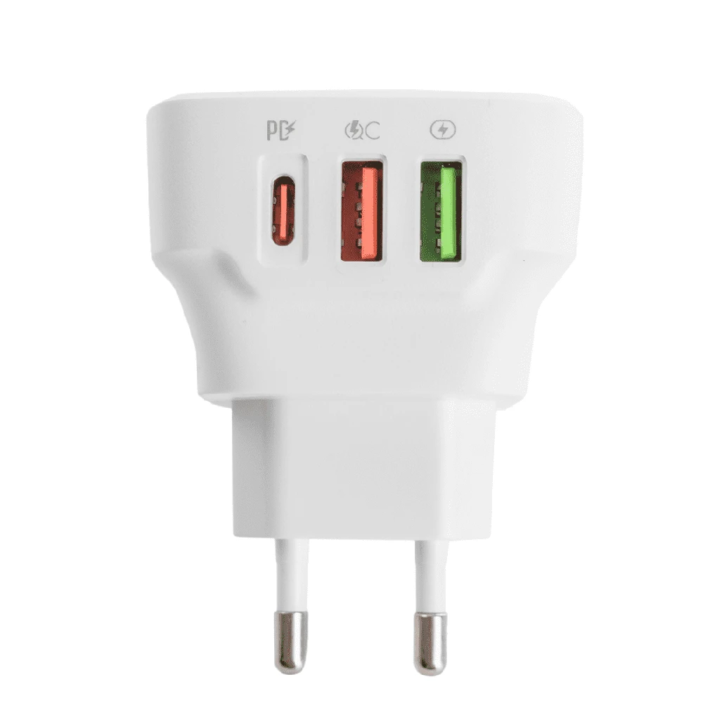 Įkroviklis 32W 3 porty USB PD QC Ldnio Q334 baltas