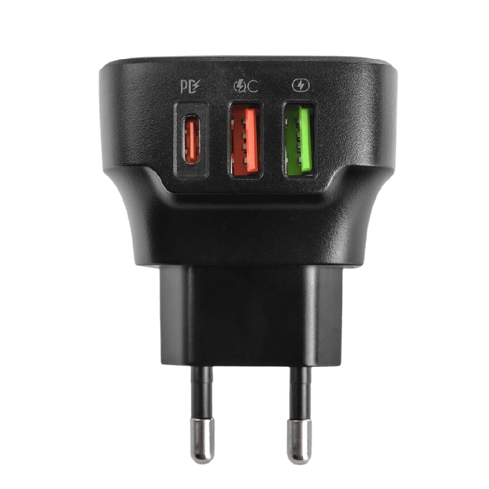 Įkroviklis 32W 3 porty USB PD QC Ldnio Q334 juodas