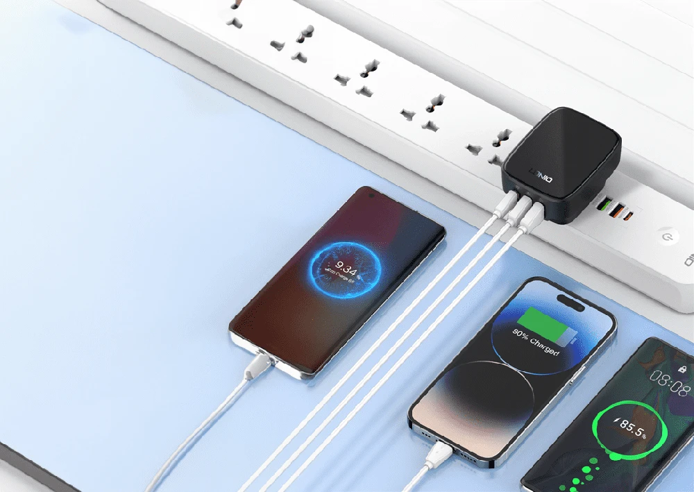 Įkroviklis 32W 3 porty USB PD QC Ldnio Q334 juodas