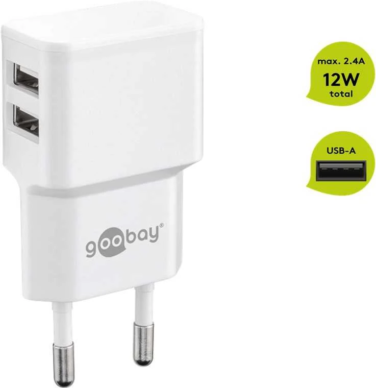 Goobay Maitinimo šaltinis 5V 2.4A - 2xUSB lizdai