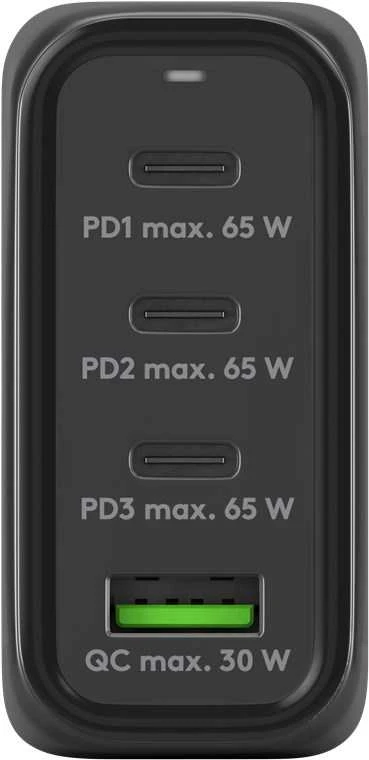 Įkroviklis jungiama į tinklą 3x USB-C USB 68W Goobay Juoda