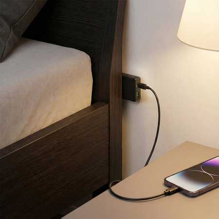 Goobay įkroviklis dvigubas USB-C PD GaN greitas įkroviklis 90 plokščias (65W) juodas