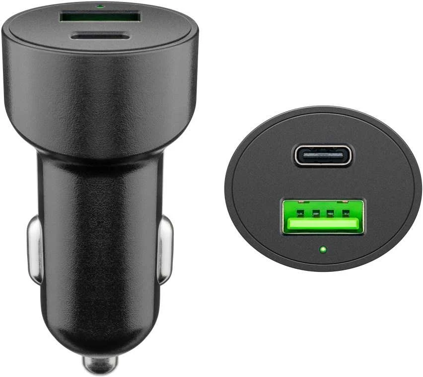 Įkroviklis automobilinis USB USB-C PD QC 48W Goobay