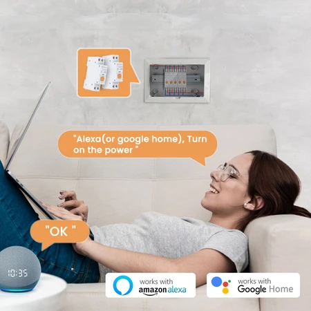 Avatto Išmani relė DIN bėgeliui 230Vac, 16A, Wi-Fi TUYA, su energijos matavimo funkcija