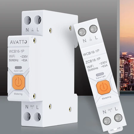 Avatto Išmani relė DIN bėgeliui 230Vac, 16A, Wi-Fi TUYA, su energijos matavimo funkcija