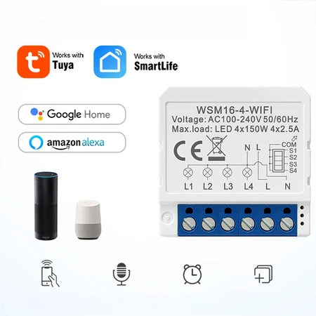 Smart Switch modulis WiFi Avatto WSM16-W4 TUYA