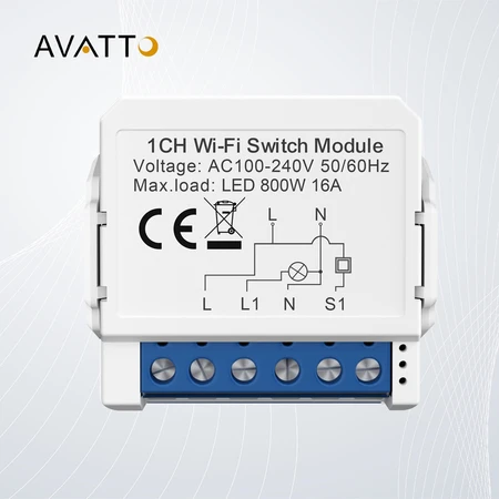 Smart Switch modulis WiFi Avatto WSM16-W1 TUYA