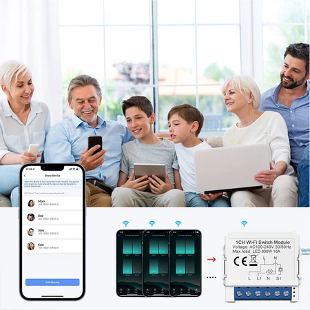 Smart Switch modulis WiFi Avatto WSM16-W1 TUYA