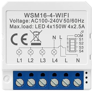 Smart Switch modulis WiFi Avatto WSM16-W4 TUYA