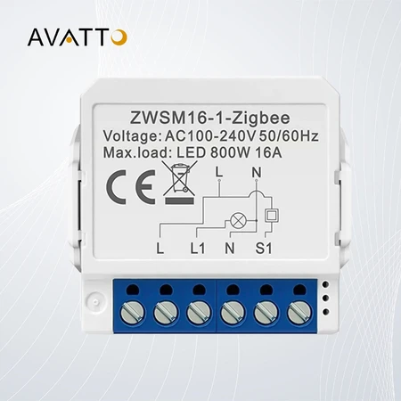 Išmaniojo jungiklio modulis ZigBee Avatto ZWSM16-W1 TUYA