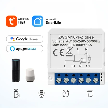 Išmaniojo jungiklio modulis ZigBee Avatto ZWSM16-W1 TUYA