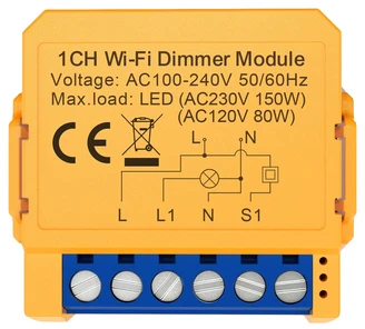 Schneider Electric Avatto Išmanusis Wi-Fi jungiklis su dimeriu TRIAC, veikia su įprastu jungikliu, 230V 150W, TUYA / Smart Life