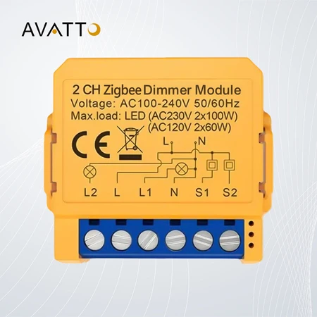 Išmanusis ZigBee nuleidimo jungiklis Avatto ZDMS16-2 TUYA
