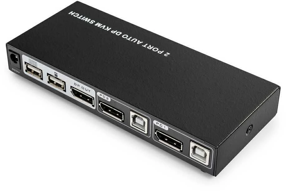 Jungiklis KVM USB + DP 2/1 Spacetronik SPD-KVM02