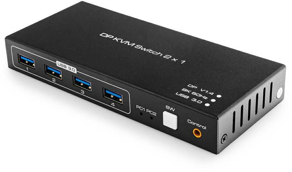 Jungiklis KVM USB + DP Spacetronik SPD-KVM23 8K 60Hz