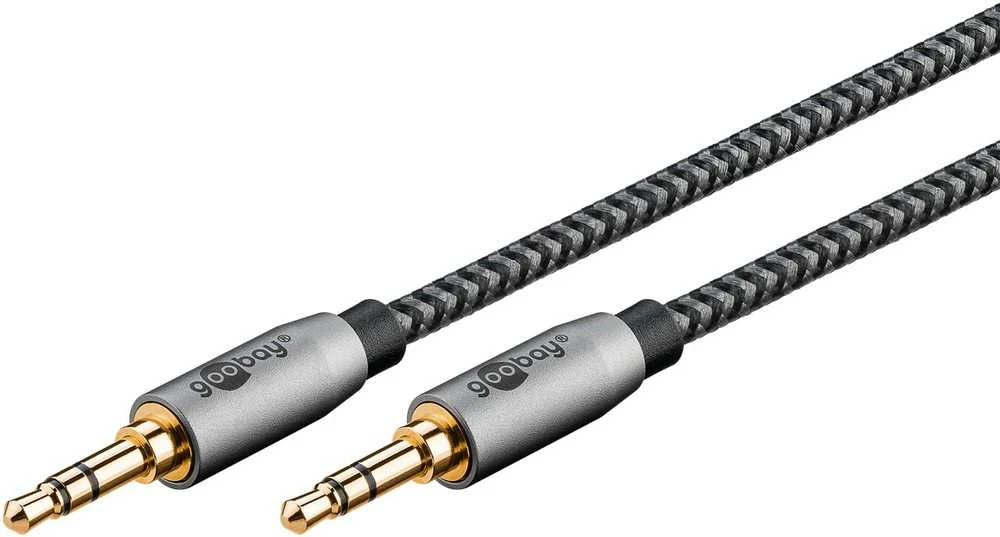Kabelis audio Jack 3.5mm x2 Goobay Plus TEXTIL 3m