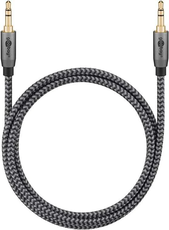 Kabelis audio Jack 3,5mm x2 Goobay Plus TEXTIL 1m