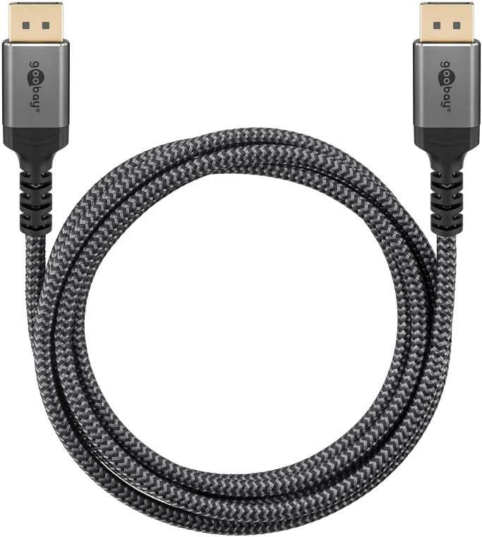 Goobay Kabelis DisplayPort DP 1.4 8K Short Plus TEXTIL 3m