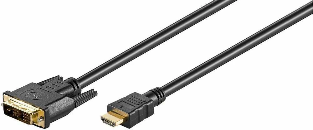 DVI-D į HDMI Goobay kabelis su auksinėmis jungtimis