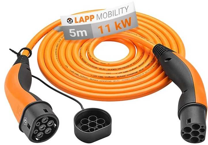 Kabelis EV HELIX Type 2 LAPP 11kW 20A oranžinis 5m