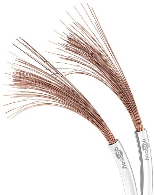 Goobay garsiakalbio laidas 2x2,5mm CU varinis 10m balta