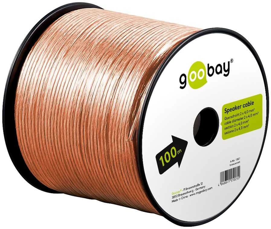 Goobay garsiakalbio laidas, 2x4mm, 100,0m, skaidrus, ant ritės