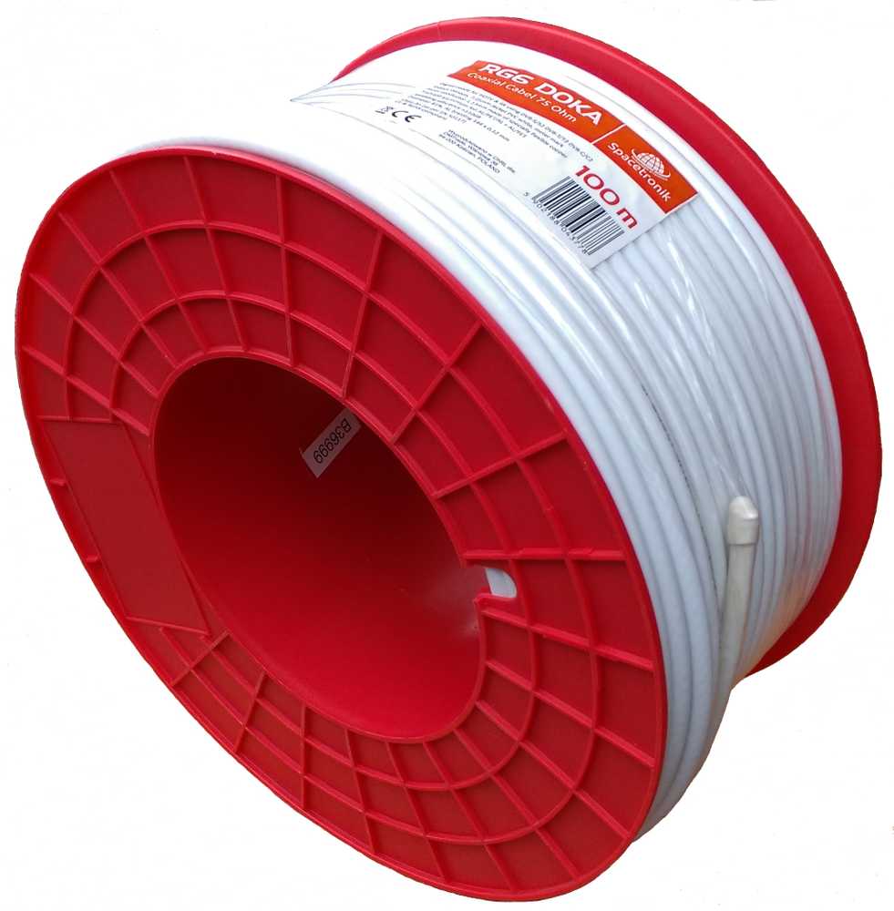 Kabelis RG6 Spacetronik DOKA 4K CU Trishield 1 mb