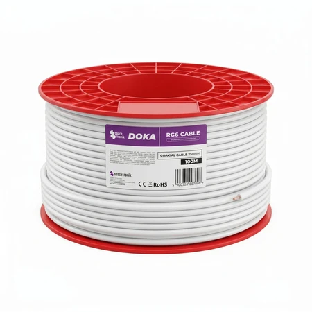 Kabelis RG6 Spacetronik DOKA 4K CU Trishield 1 mb