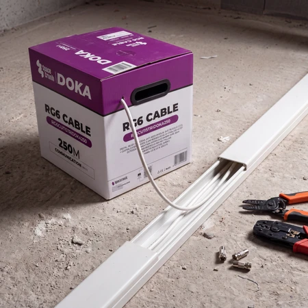 Kabelis RG6 Spacetronik DOKA 4K CU Trishield 250m
