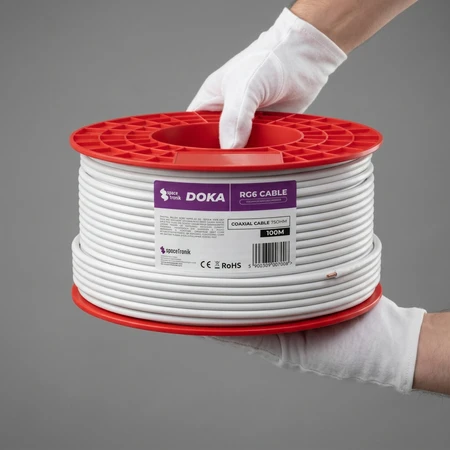 Kabelis RG6 Spacetronik DOKA 4K CU Trishield 100m