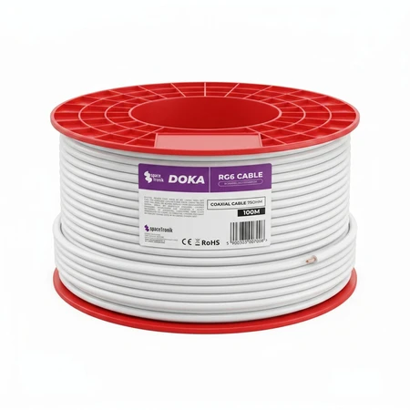 Kabelis RG6 Spacetronik DOKA 4K CU Trishield 100m
