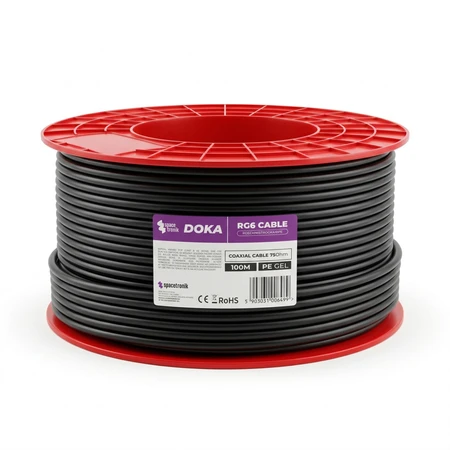 Spacetronik RG6 Kabelis Spacetronic DOKA 4K CU PE Trishield 100m
