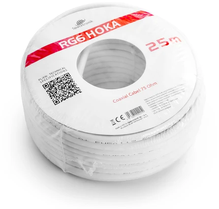 Kabelis RG6 Spacetronik HOKA 102 CU Dualshield 25m