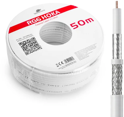 Kabelis RG6 Spacetronik HOKA 102 CU Dualshield 50m