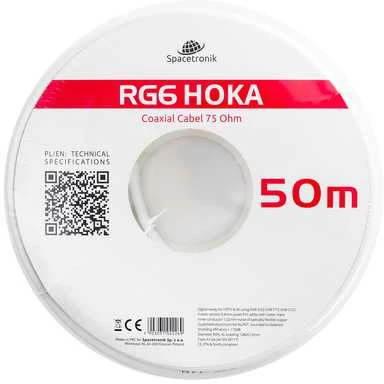Kabelis RG6 Spacetronik HOKA 102 CU Dualshield 50m