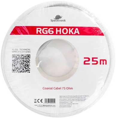 Kabelis RG6 Spacetronik HOKA 102 CU Dualshield 25m
