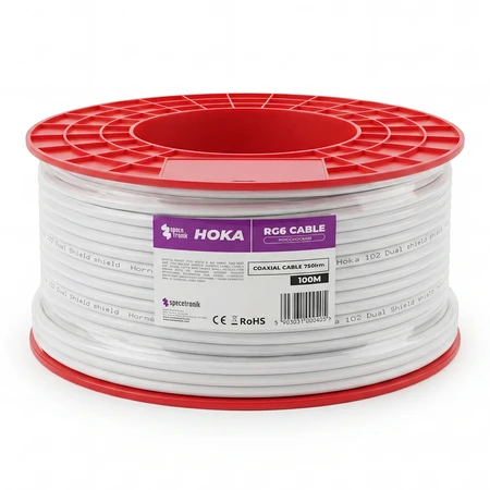 Kabelis RG6 Spacetronik HOKA 102 CU Dualshield 100m