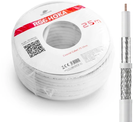 Kabelis RG6 Spacetronik HOKA 102 CU Dualshield 25m