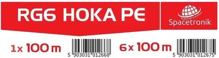 Kabelis RG6 Spacetronik HOKA PE 102 CU Dualsh. 100 m