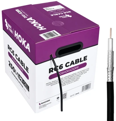 Kabelis RG6 Spacetronik HOKA PE 102 CU Dualsh. 250m
