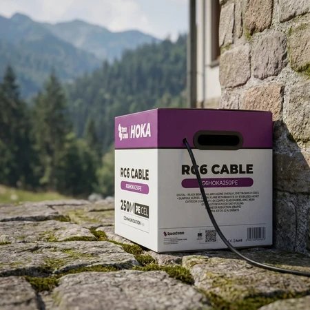 Kabelis RG6 Spacetronik HOKA PE 102 CU Dualsh. 250m