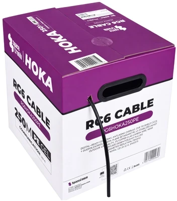 Kabelis RG6 Spacetronik HOKA PE 102 CU Dualsh. 250m