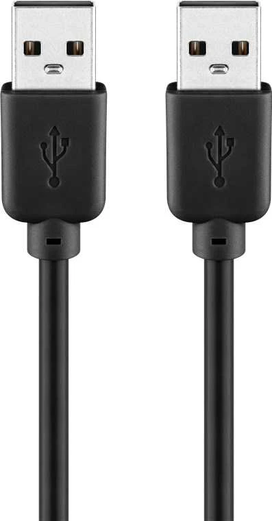 Goobay Kabelis USB type A kištukas - USB type A kištukas, USB 2.0, 1.8 m, Juoda