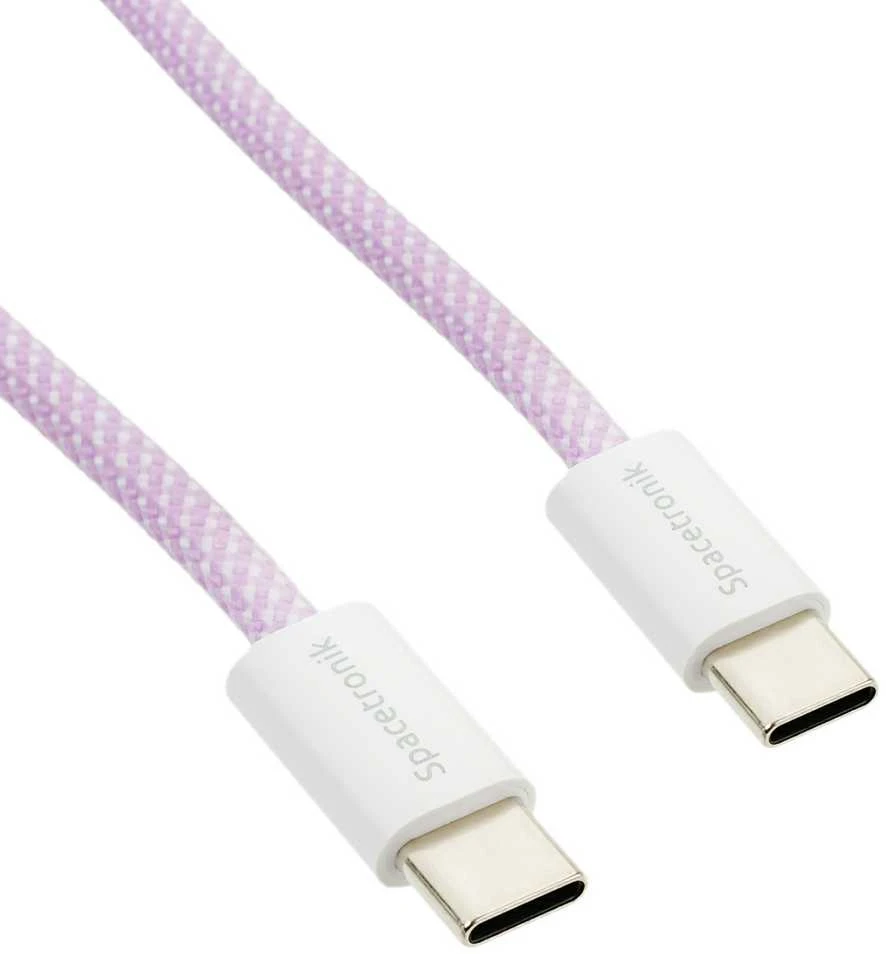Kabelis USB-C PD100/240W Spacetronik 1m violetinė